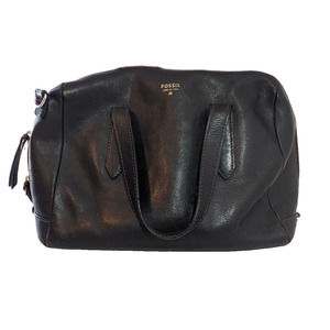 Fossil Sydney Black Leather Satchel Bag Handbag Missing Crossbody Strap